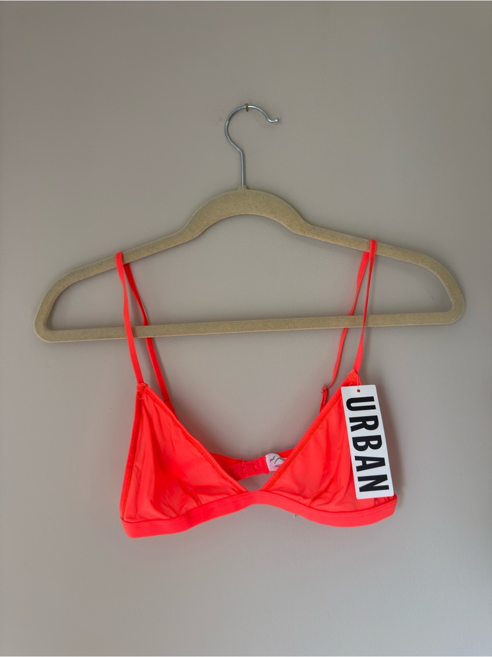 Urban Outfitters Neon Coral Triangle Bralette